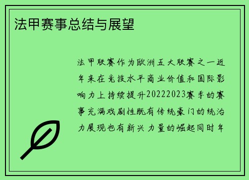 法甲赛事总结与展望